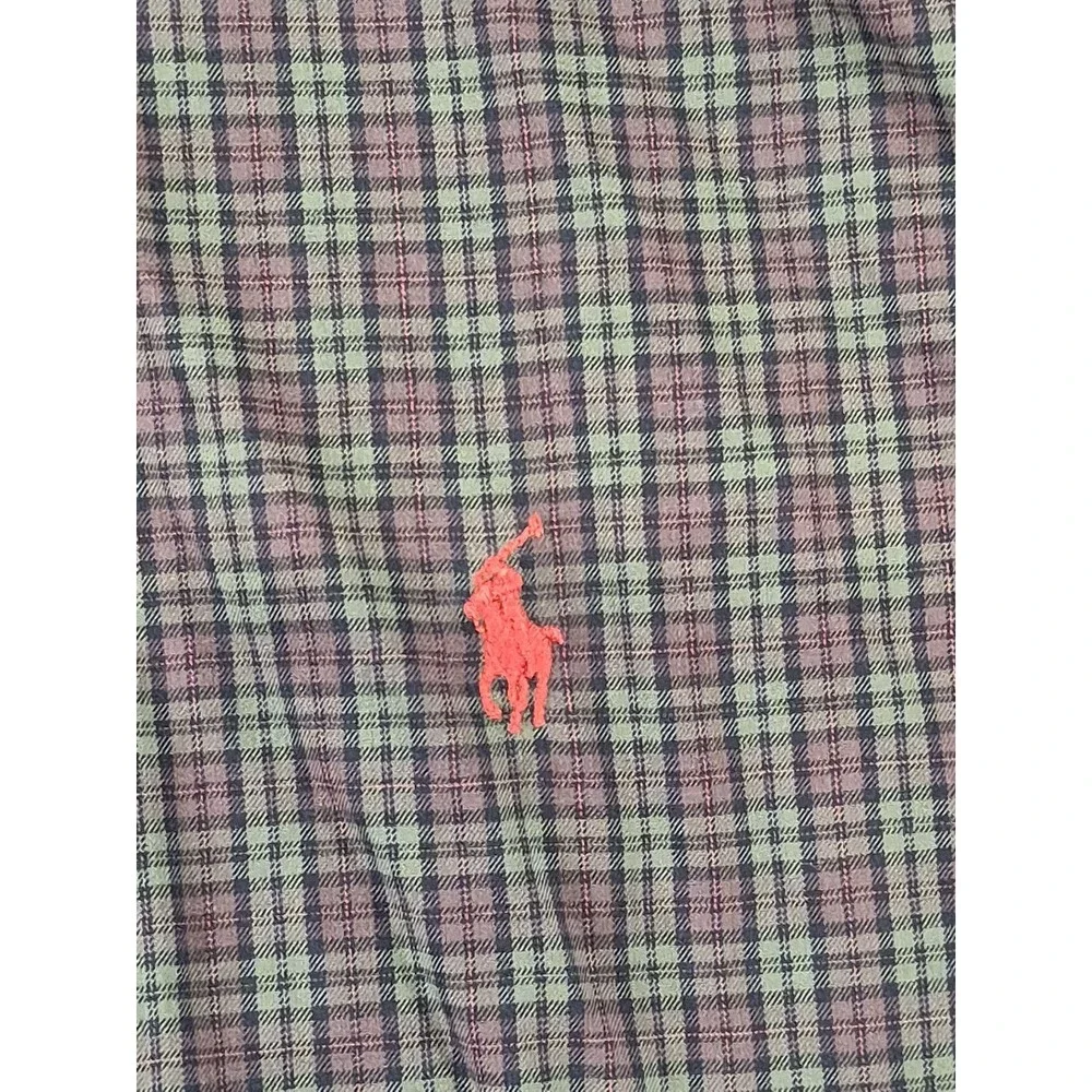 Ralph Lauren Polo Men's Medium Classic Fit Green Plaid Long Sleeve Button Down‎